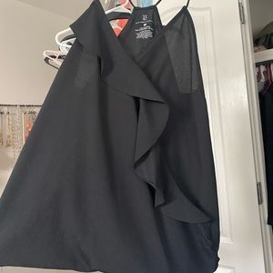 Black faux wrap tank top